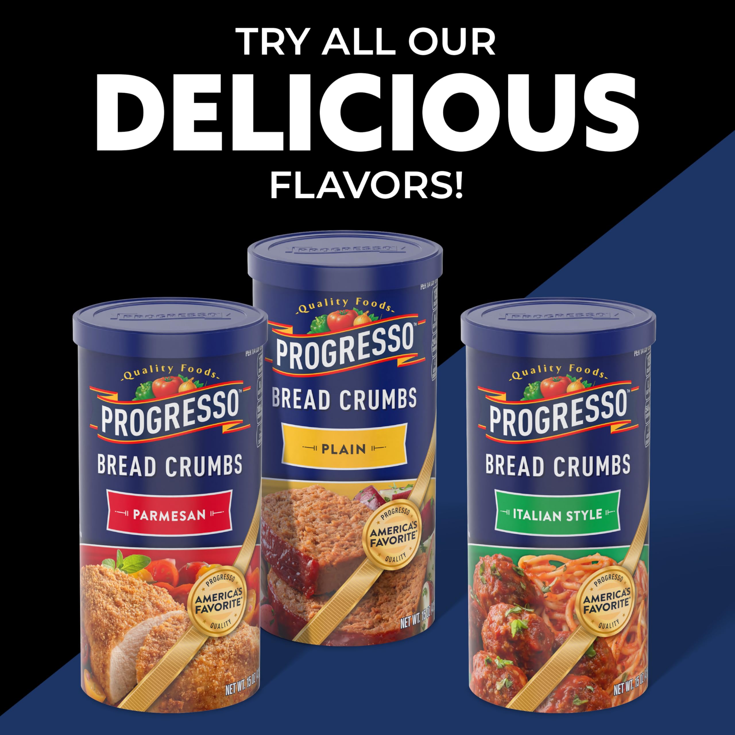 Progresso garlic and herb bread crumbs on vegetables for texture boost.