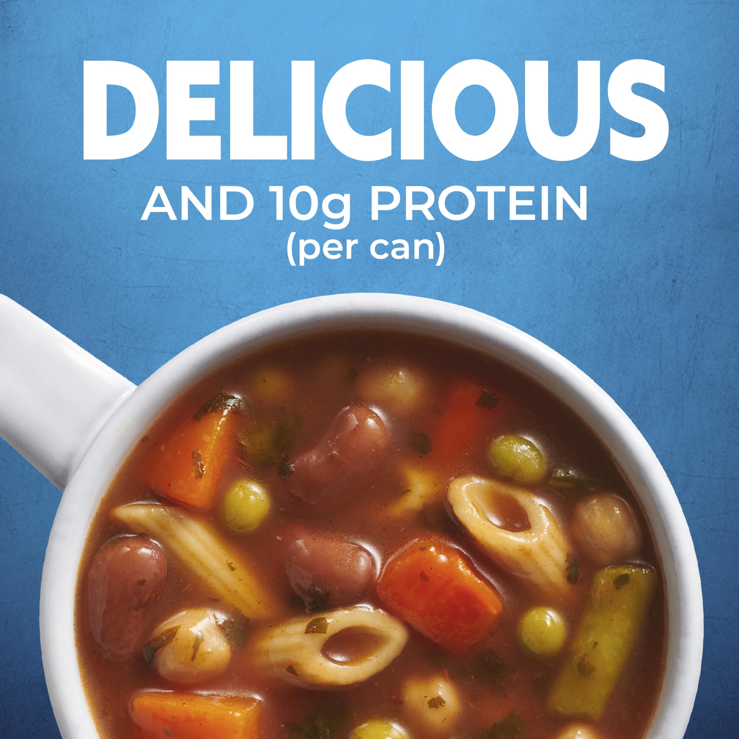 Progresso Minestrone soup steaming bowl ready in minutes