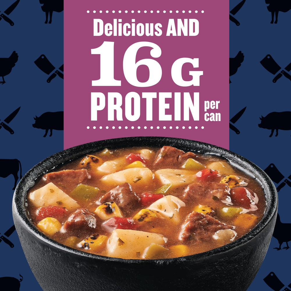 Progresso Pitmaster steak, potatoes and vegetables in a bowl for a hearty dinner