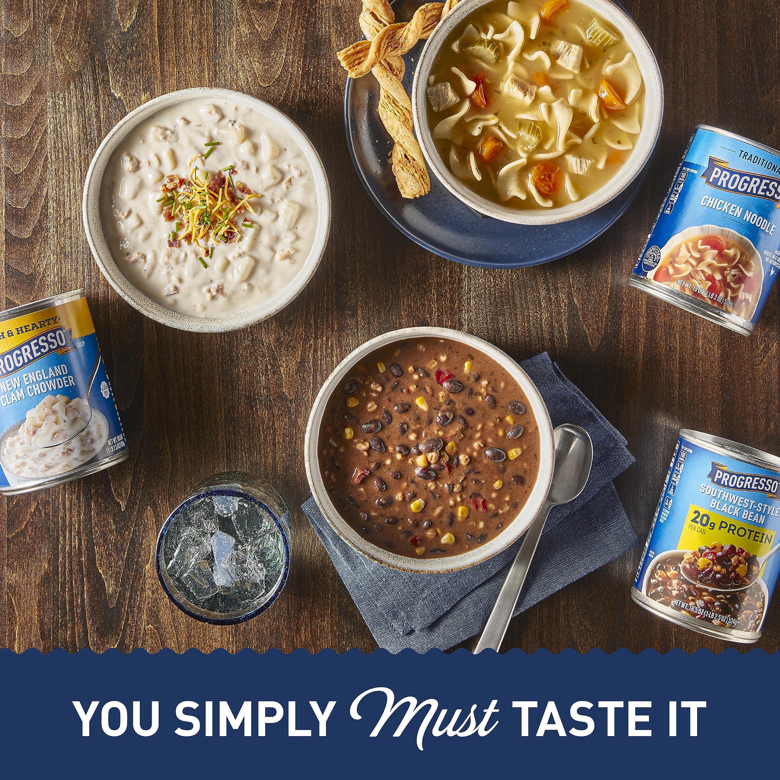Healthy, satisfying dinner option: Progresso Protein Hearty Grain Vegetable Soup.