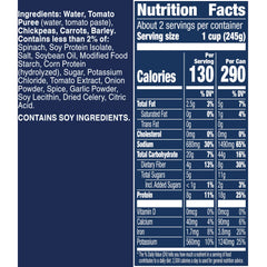 Steaming bowl of Progresso Protein Hearty Grain Vegetable Soup, ready-to-eat protein meal.