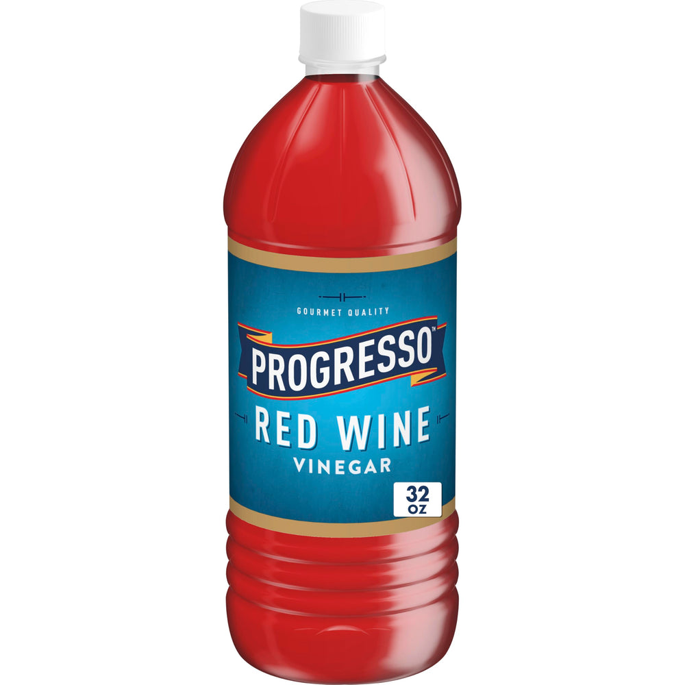 Progresso Red Wine Vinegar bottle pour for marinades and dressings.