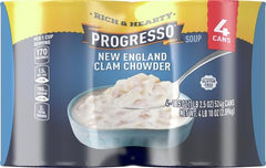 Creamy texture highlighted in Progresso Rich & Hearty chowder close-up.