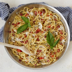 Linguine tossed with Progresso White Clam Sauce Garlic & Herb