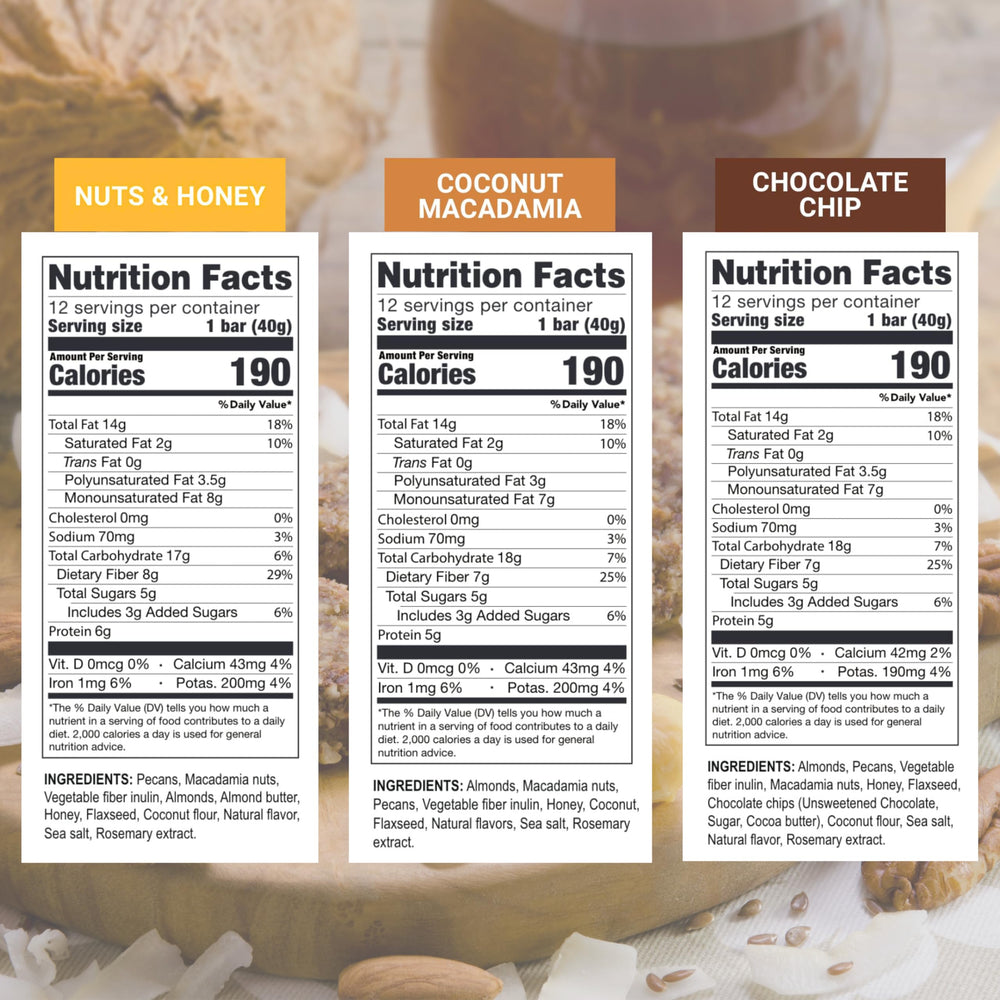 Prolon Fasting Bars Chocolate Chip, keto-friendly treat with plant-based protein.
