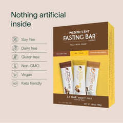 Prolon Fasting Bars close-up texture, showing real nuts and natural sweetness.