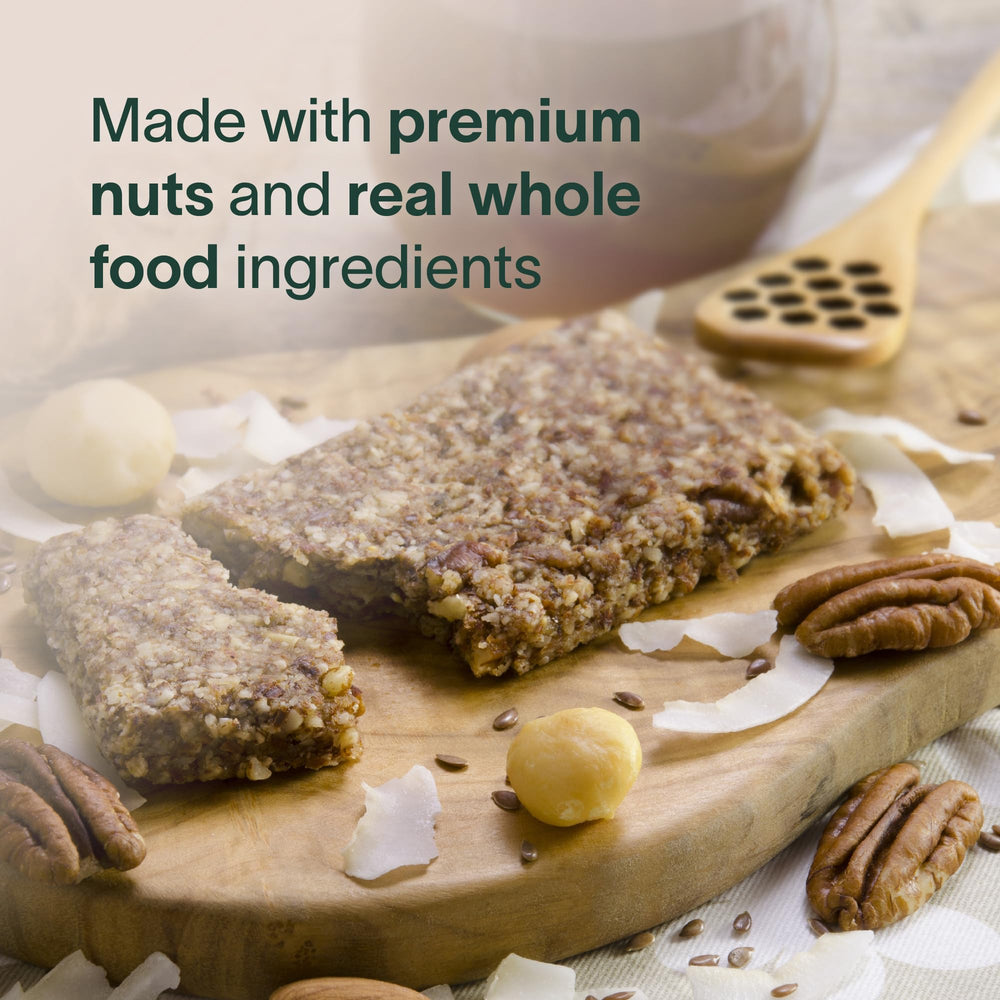 Prolon Fasting Bars Nutrition facts panel, highlights protein, fiber, and minerals.