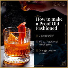 Proof Syrup cocktail glass ready image demonstrates ready-to-serve mixed drinks.