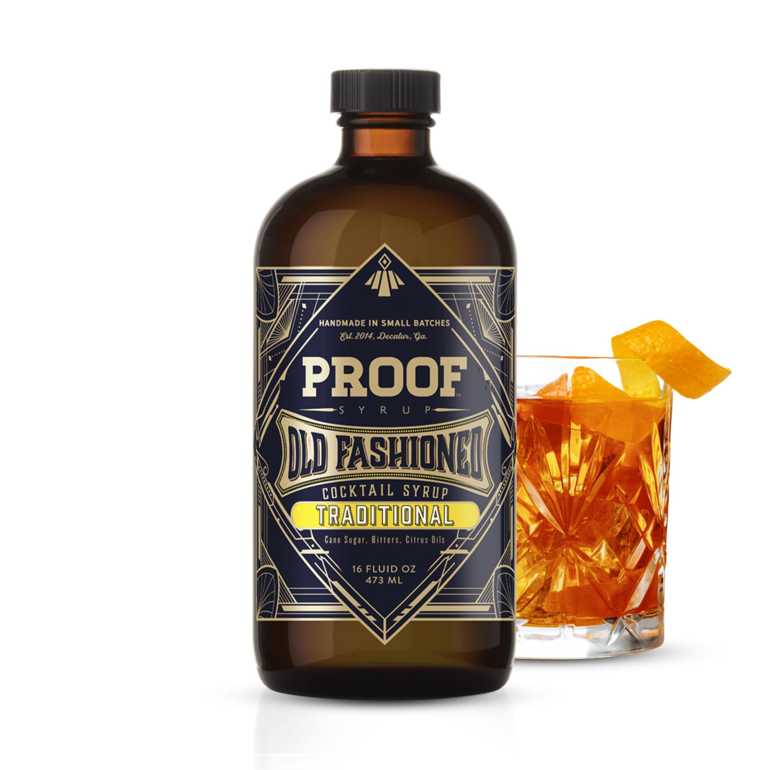 Proof Syrup Old Fashioned bottle shows a premium mix for classic cocktails.