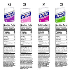 Propel Berry flavor packets shown for flavorful hydration during training.