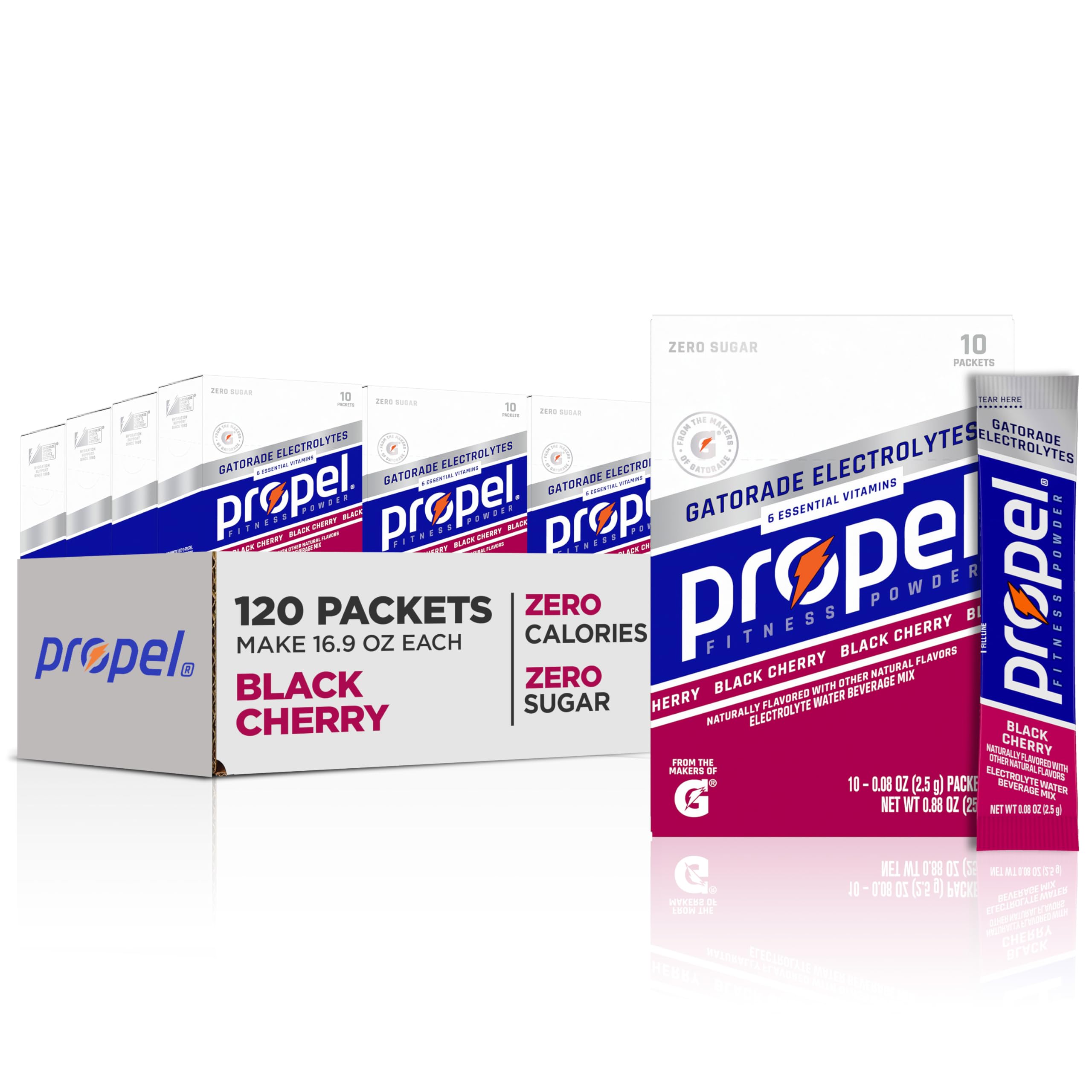 Propel grape packets front showing zero-calorie hydration for workouts
