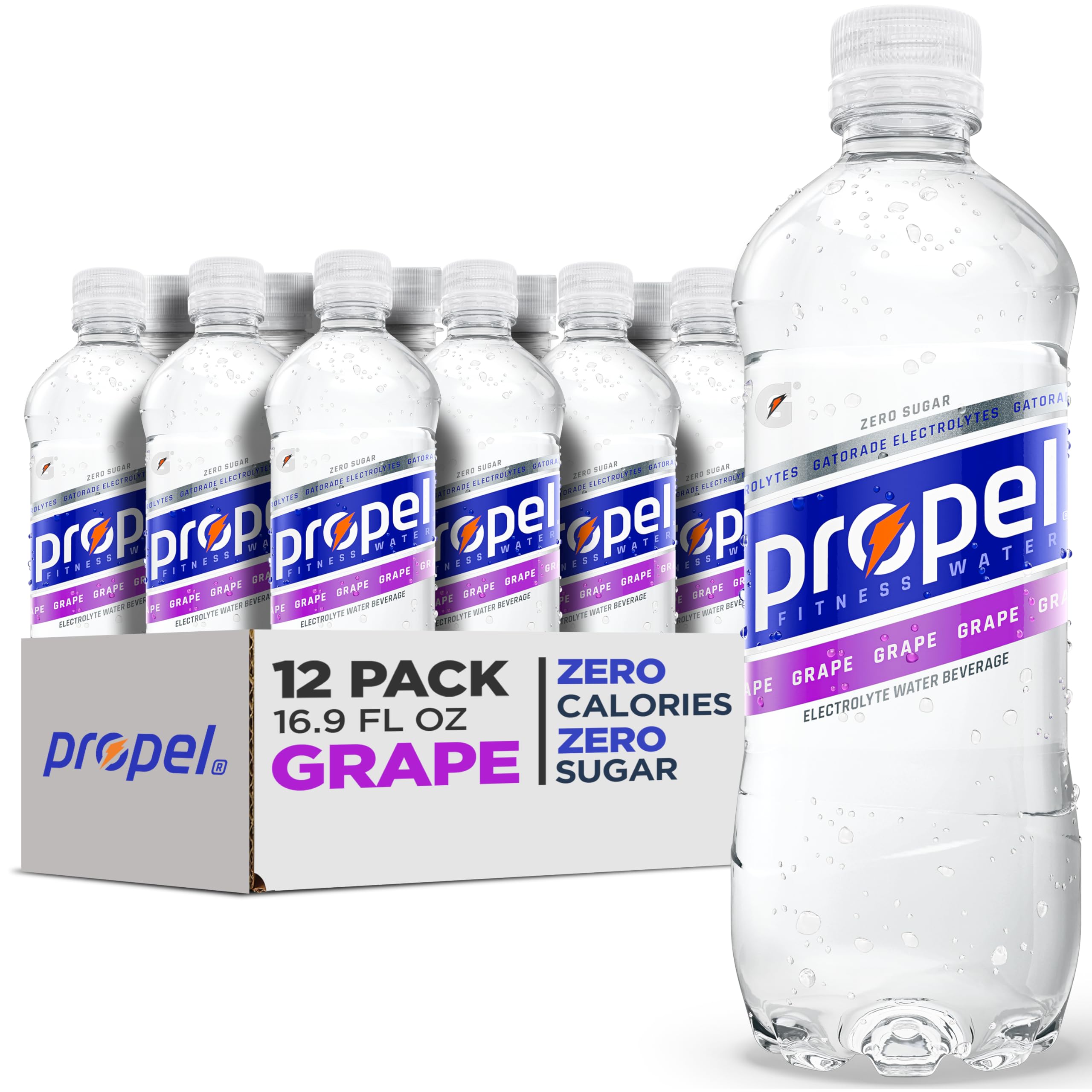 Propel grape electrolyte water bottle for workout hydration with electrolytes