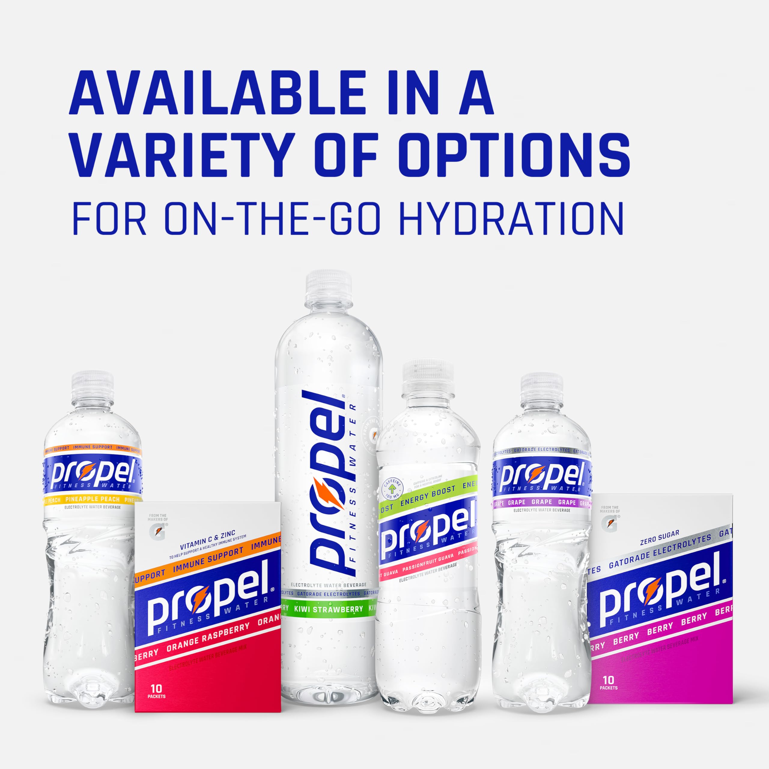Propel Energy Boost 12-pack display showing bulk hydration