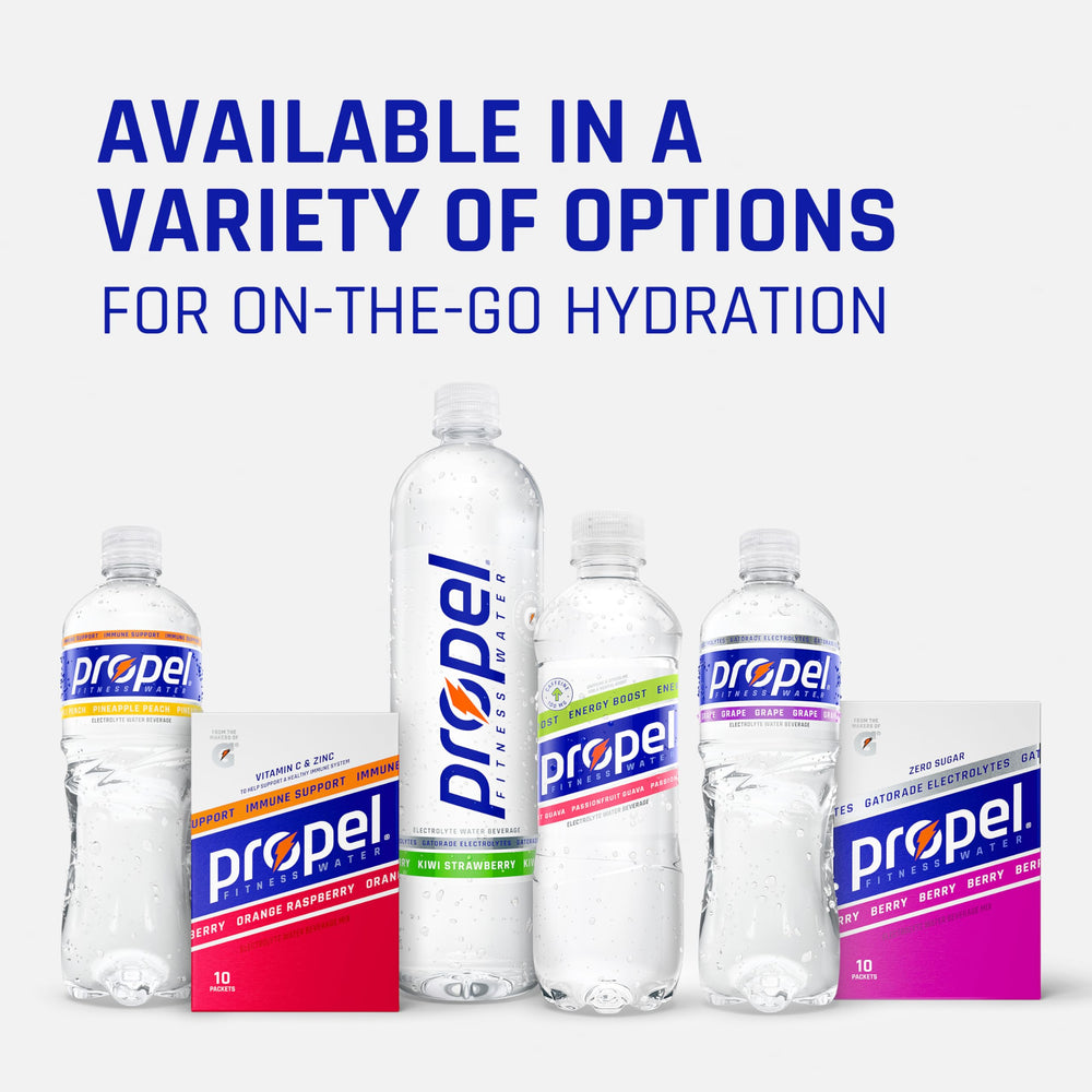 Propel Energy Boost 12-pack display showing bulk hydration