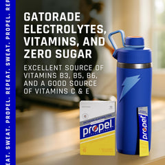 Propel electrolyte hydration with Gatorade electrolytes on the go.