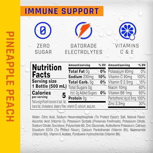 Pouring Propel Immune Support shows zero sugar hydration during training.