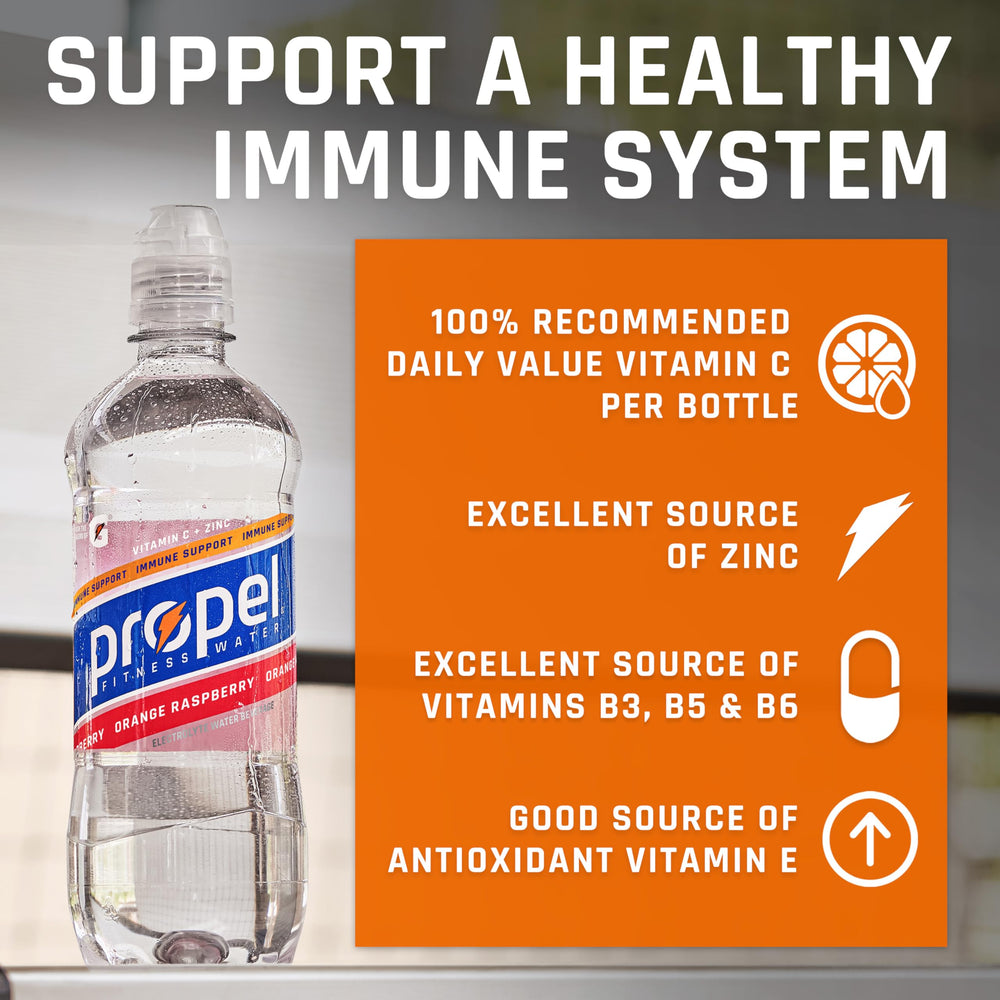 Propel Immune Support bottle pour showing quick hydration on the go