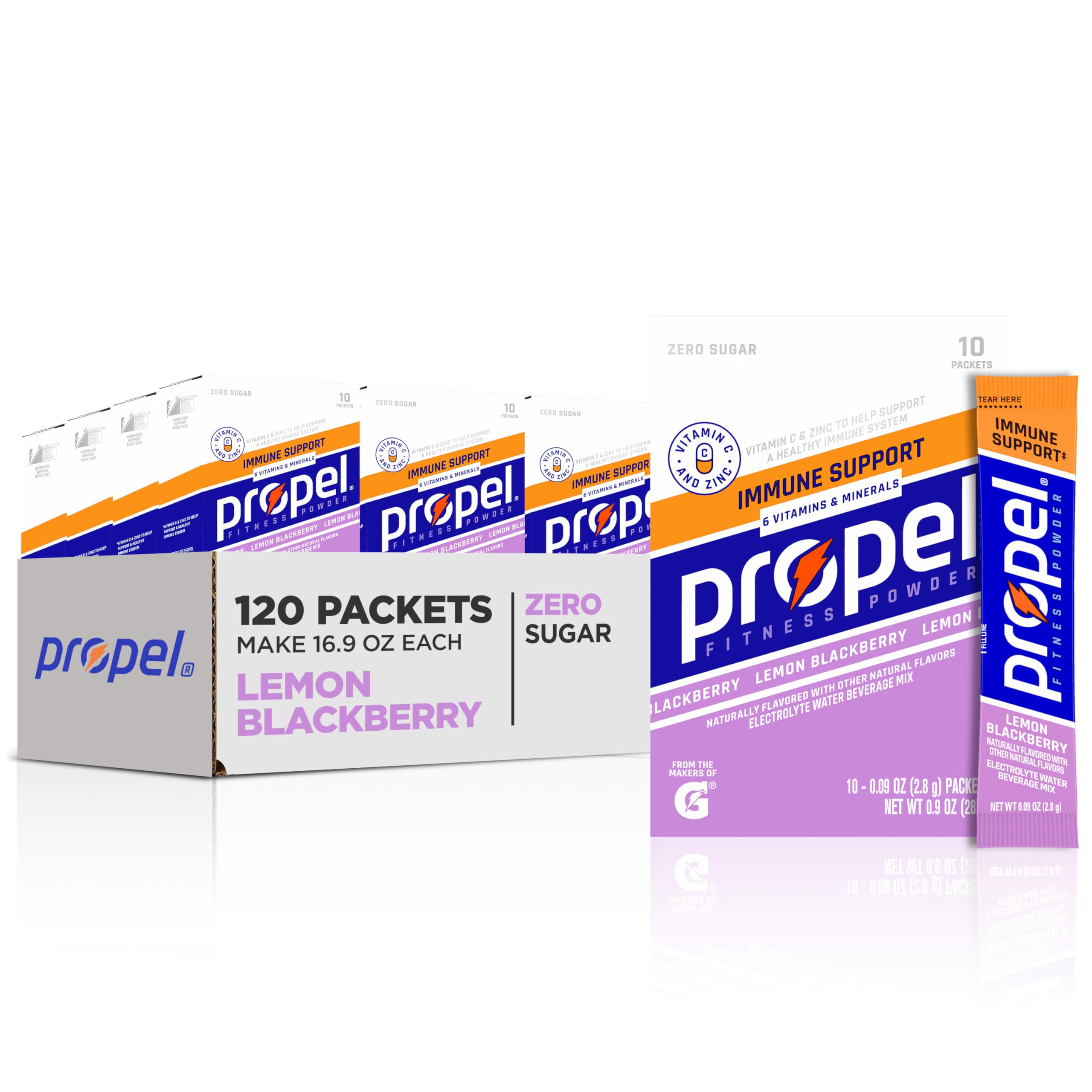 Propel Immune Support packets for on-the-go hydration