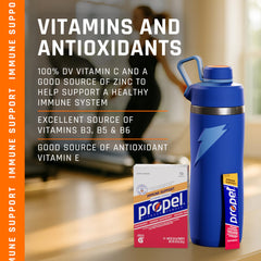Propel Immune Support variety pack box showcases three flavors for versatile hydration.