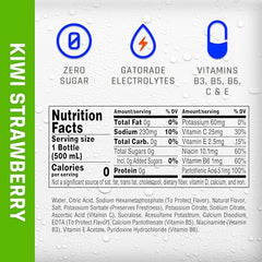 Propel Kiwi Strawberry pour showing refreshing, sugar-free hydration on the go