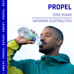 Propel Peach 12-pack shown for gym bag hydration on the go.