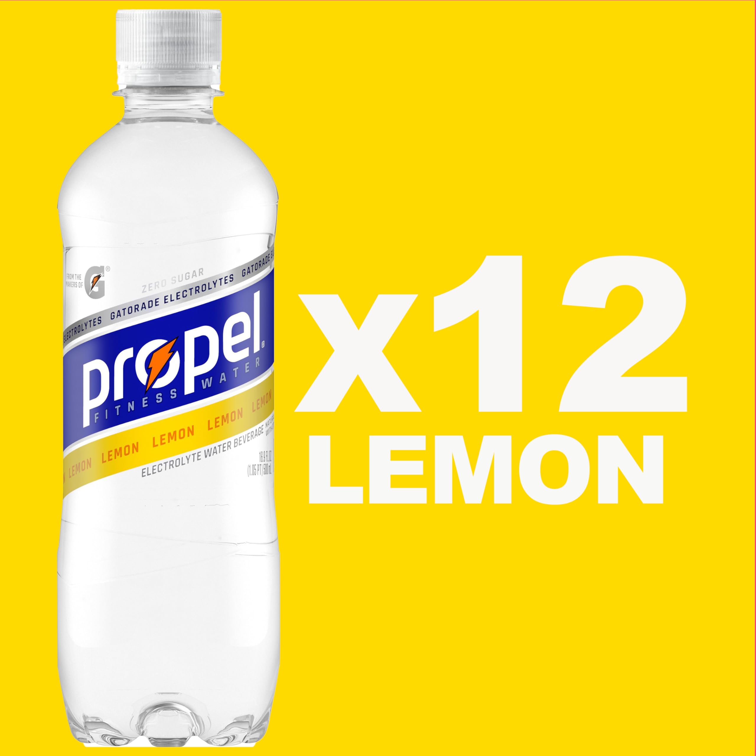 Propel zero-calorie bottle highlighting vitamins C and E for daily wellness.