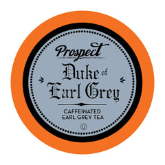 Prospect Tea Co. Duke of Earl Grey pods in box highlight premium single-serve convenience.
