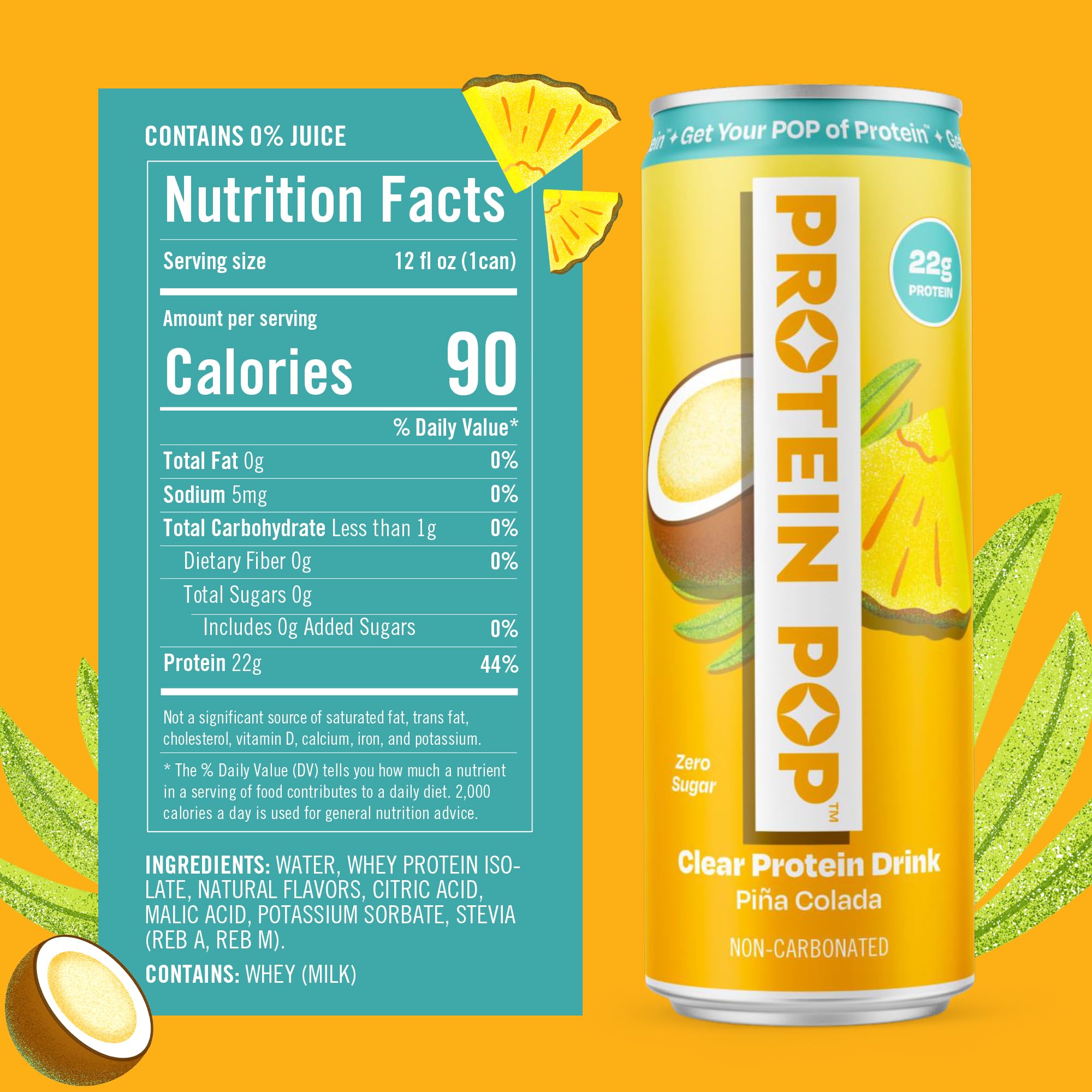 Protein Pop on-the-go packaging showcases convenient 12-oz format.