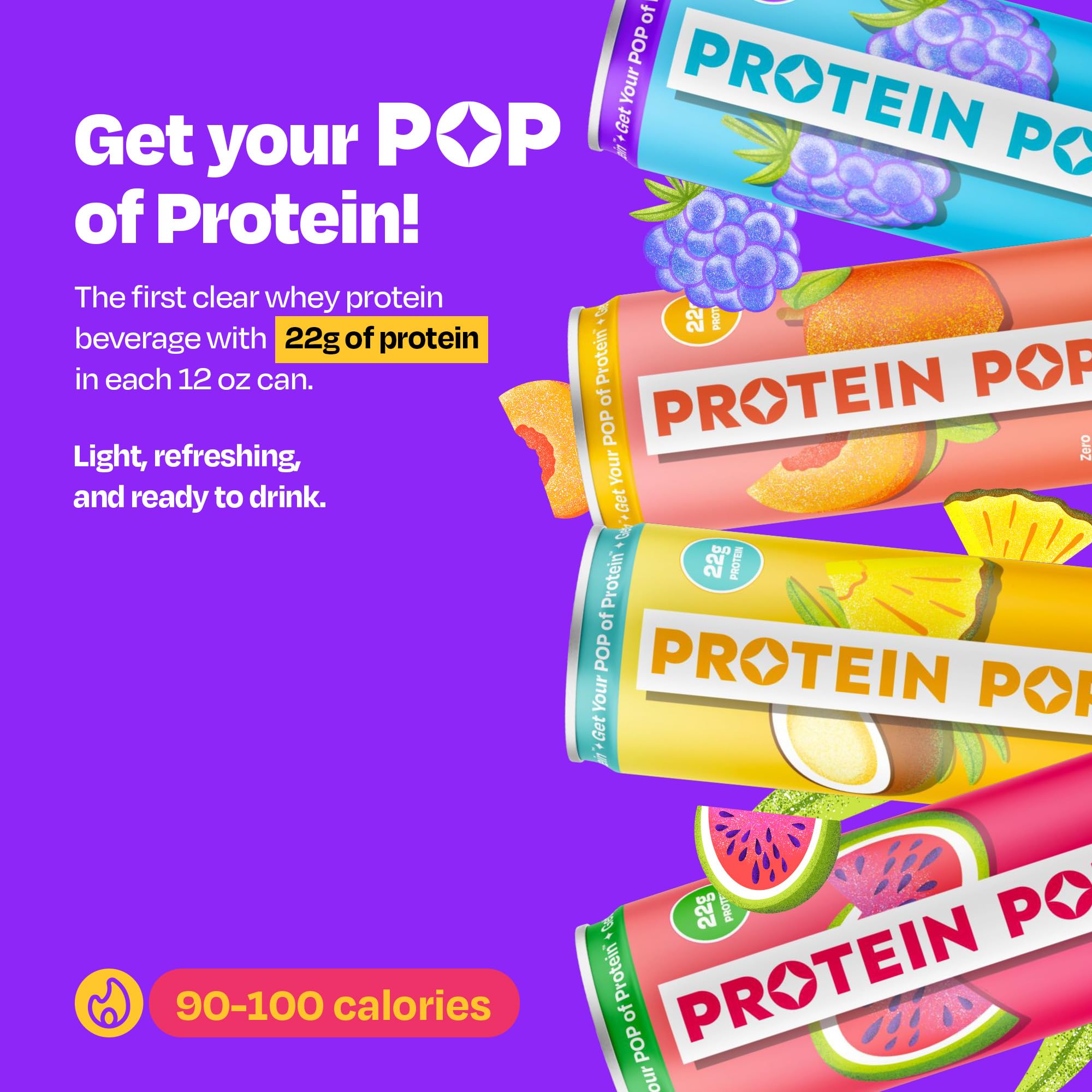 Protein Pop Peach can offers a light, clean protein boost with zero sugar.