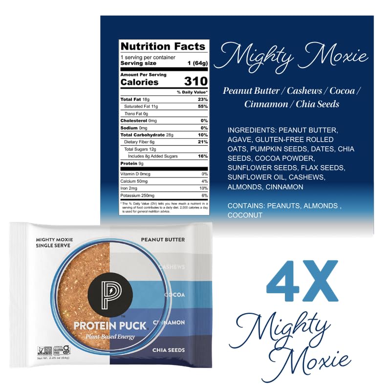 Protein Puck variety pack image showing four flavors for snack options.