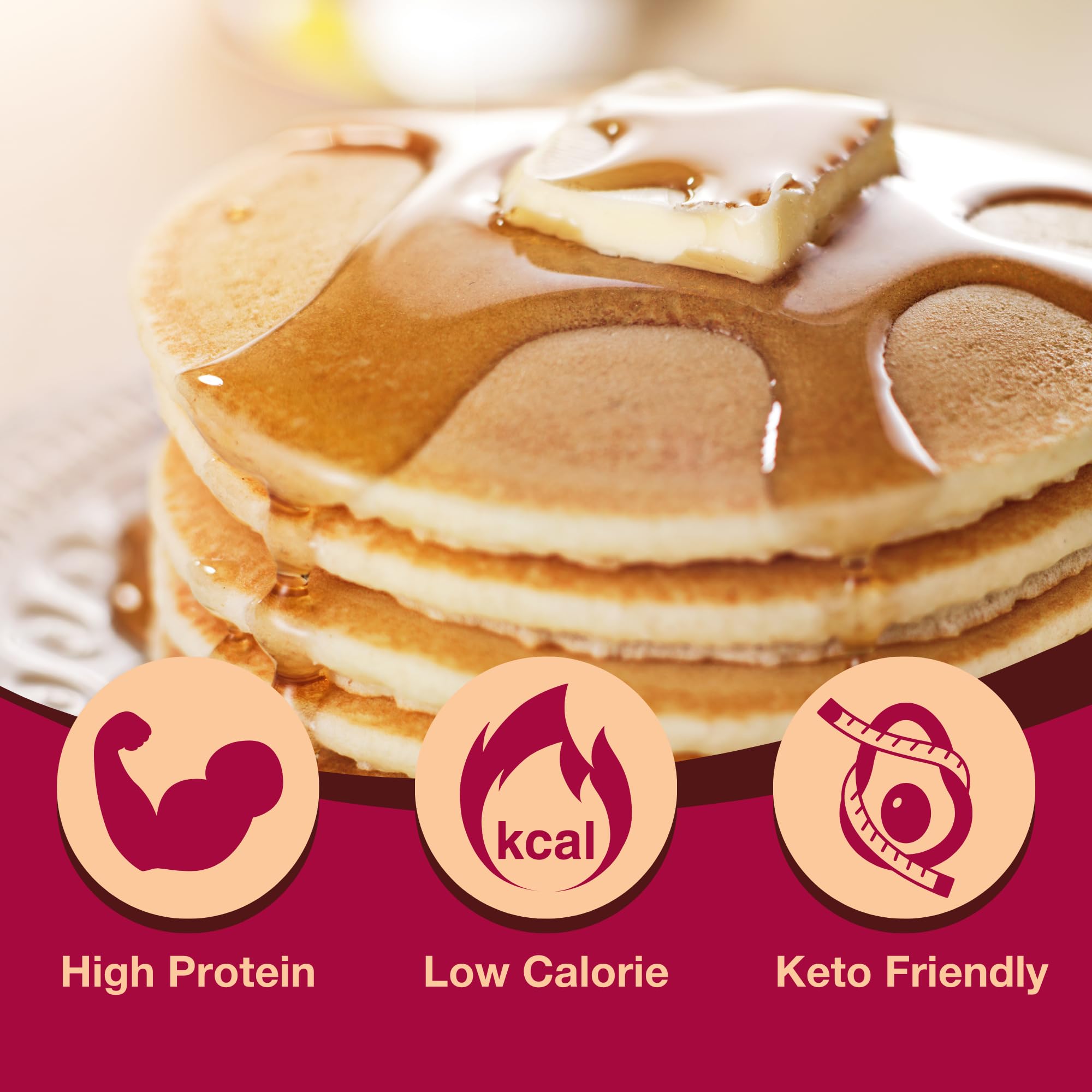A stack of ProtiDIET high protein pancakes for a satisfying meal