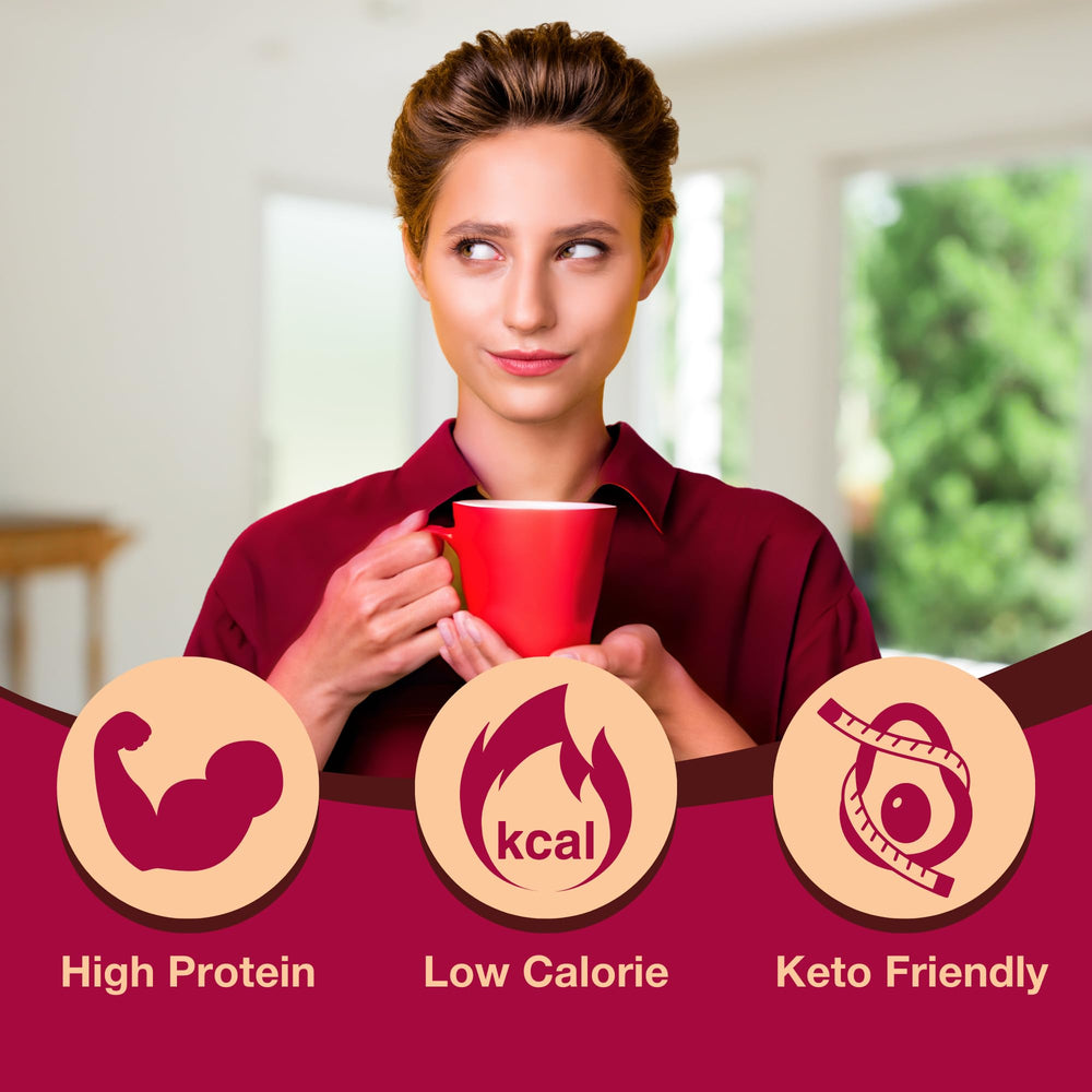 Steaming cup of ProtiDIET hot cocoa showing cozy, indulgent moments