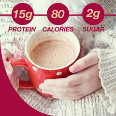 Steaming cup of ProtiDIET hot cocoa after a workout