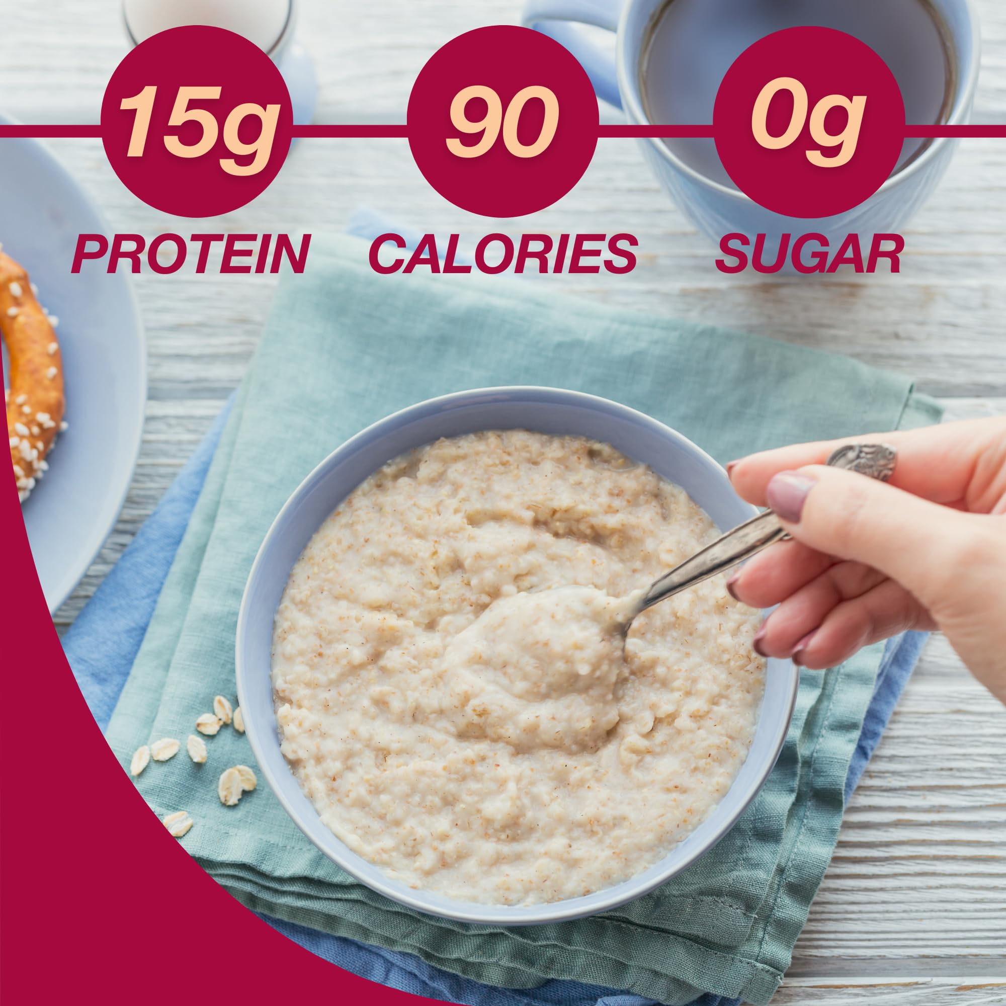 ProtiDIET maple brown sugar oatmeal prepared bowl with toppings for a satisfying breakfast.