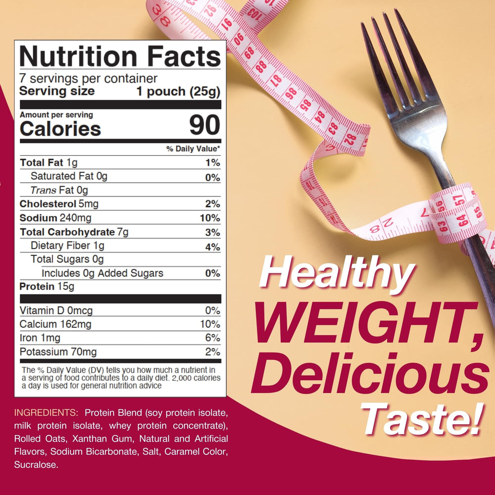 ProtiDIET maple brown sugar oatmeal serving cup showing convenient, ready-to-prepare meal.