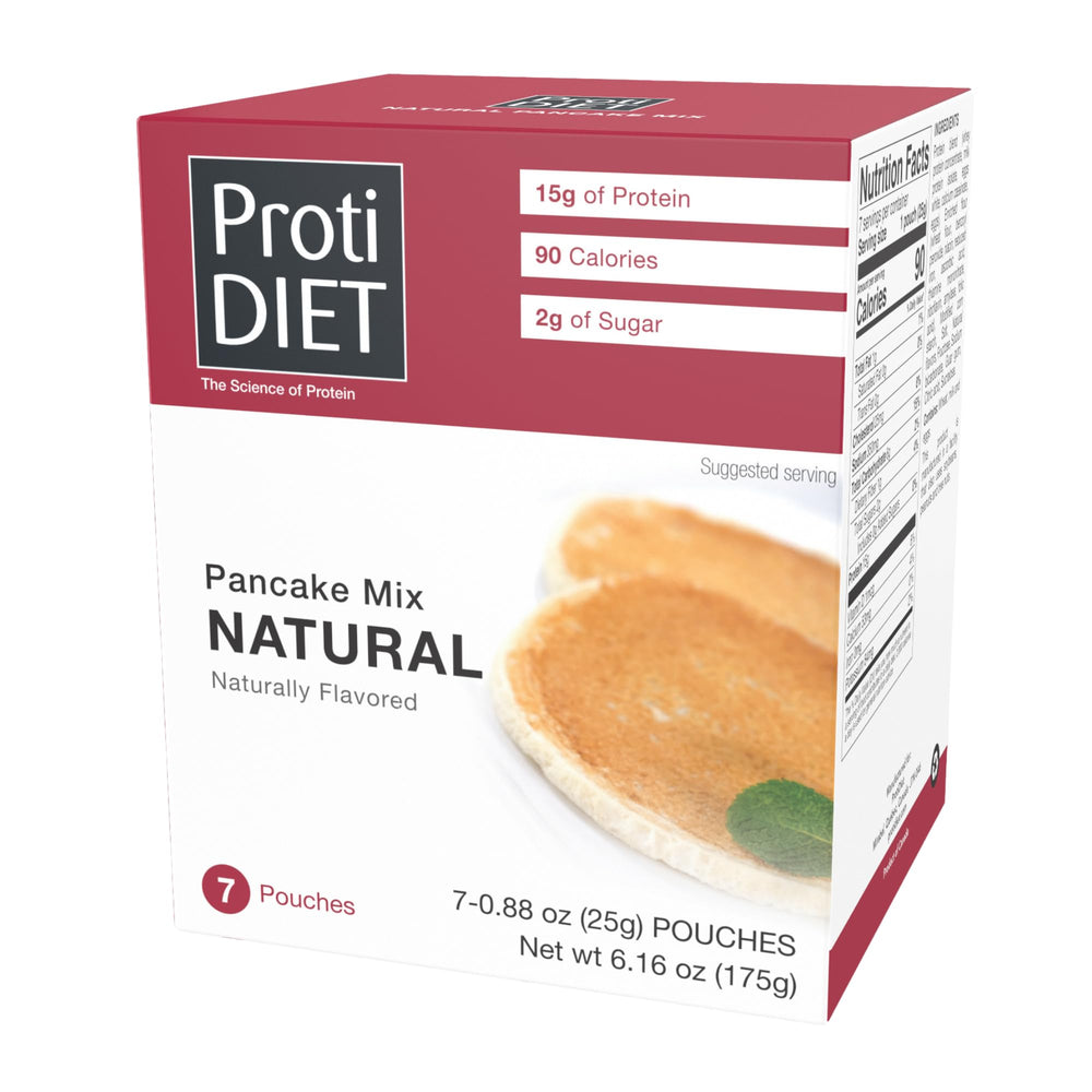 ProtiDIET pancake mix packet ready for quick, protein-packed breakfast