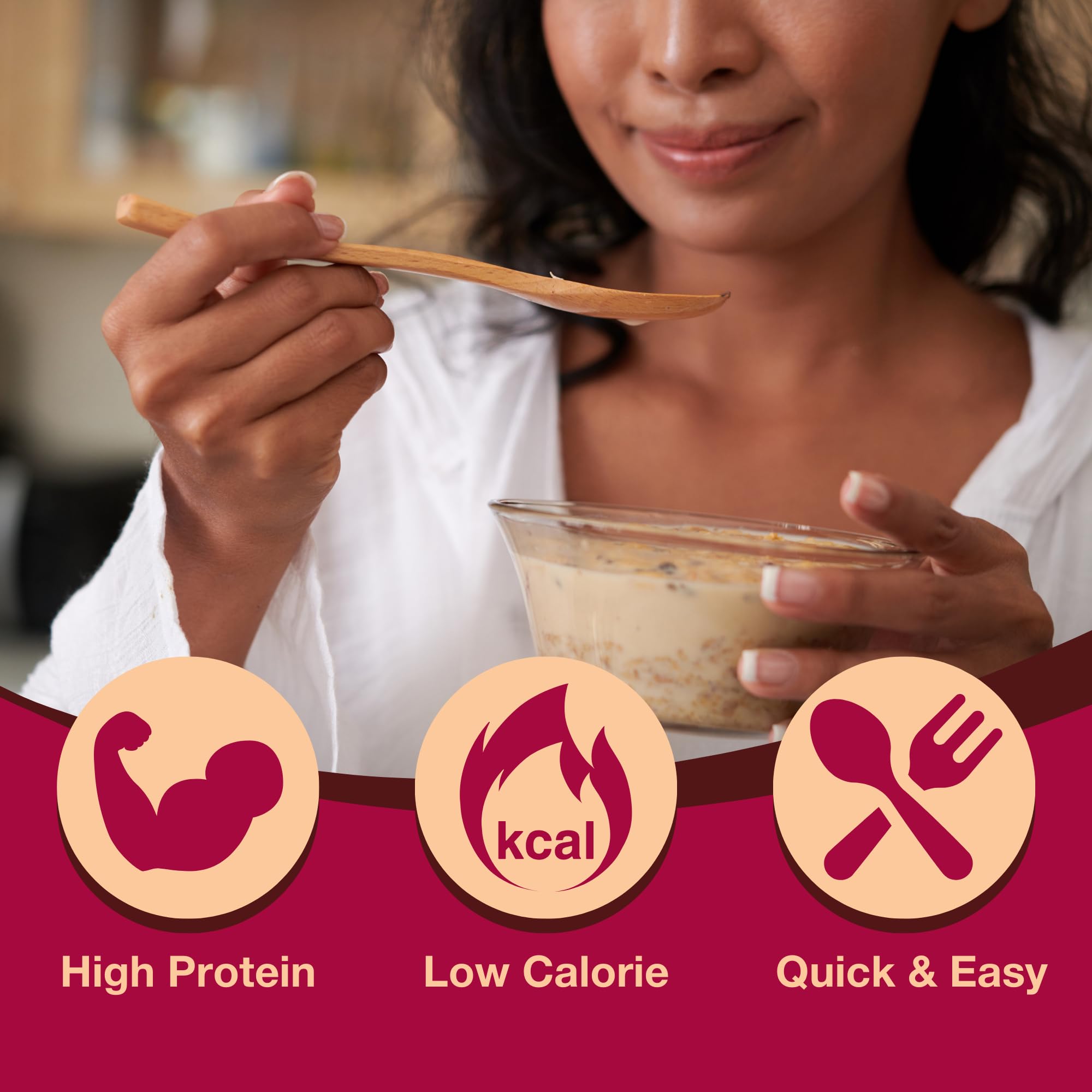 ProtiDIET oatmeal snack with fruits and nuts highlighting versatile, protein-packed nourishment.