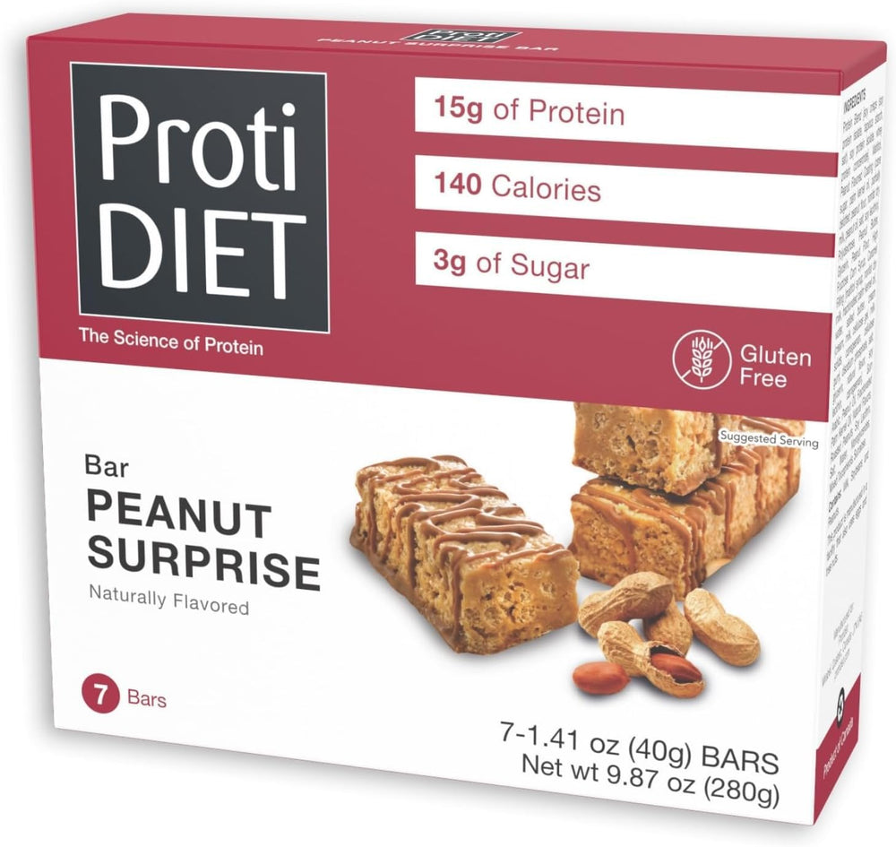ProtiDIET Peanut Surprise box for on-the-go snacking.