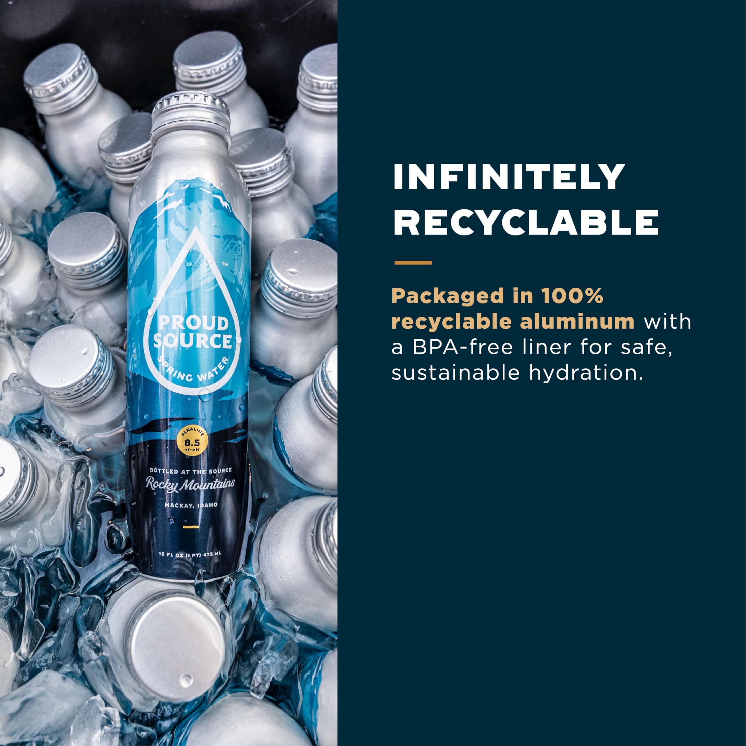Proud Source Water mineral content close-up, featuring natural magnesium, calcium, and electrolytes.