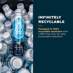 Proud Source Water mineral content close-up, featuring natural magnesium, calcium, and electrolytes.