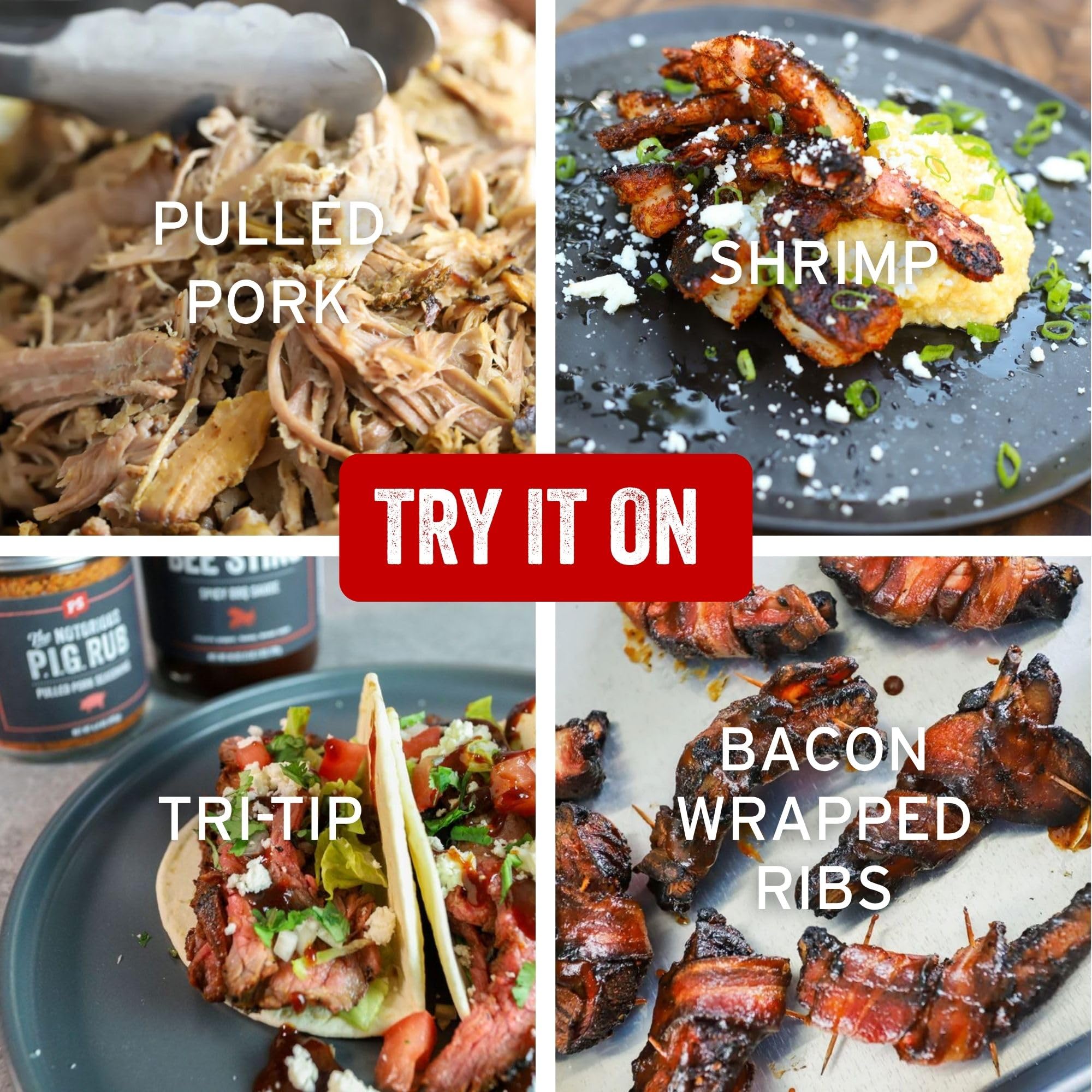 Dry or wet rub options from Notorious PIG simplify cooking for baking, smoking, or grilling