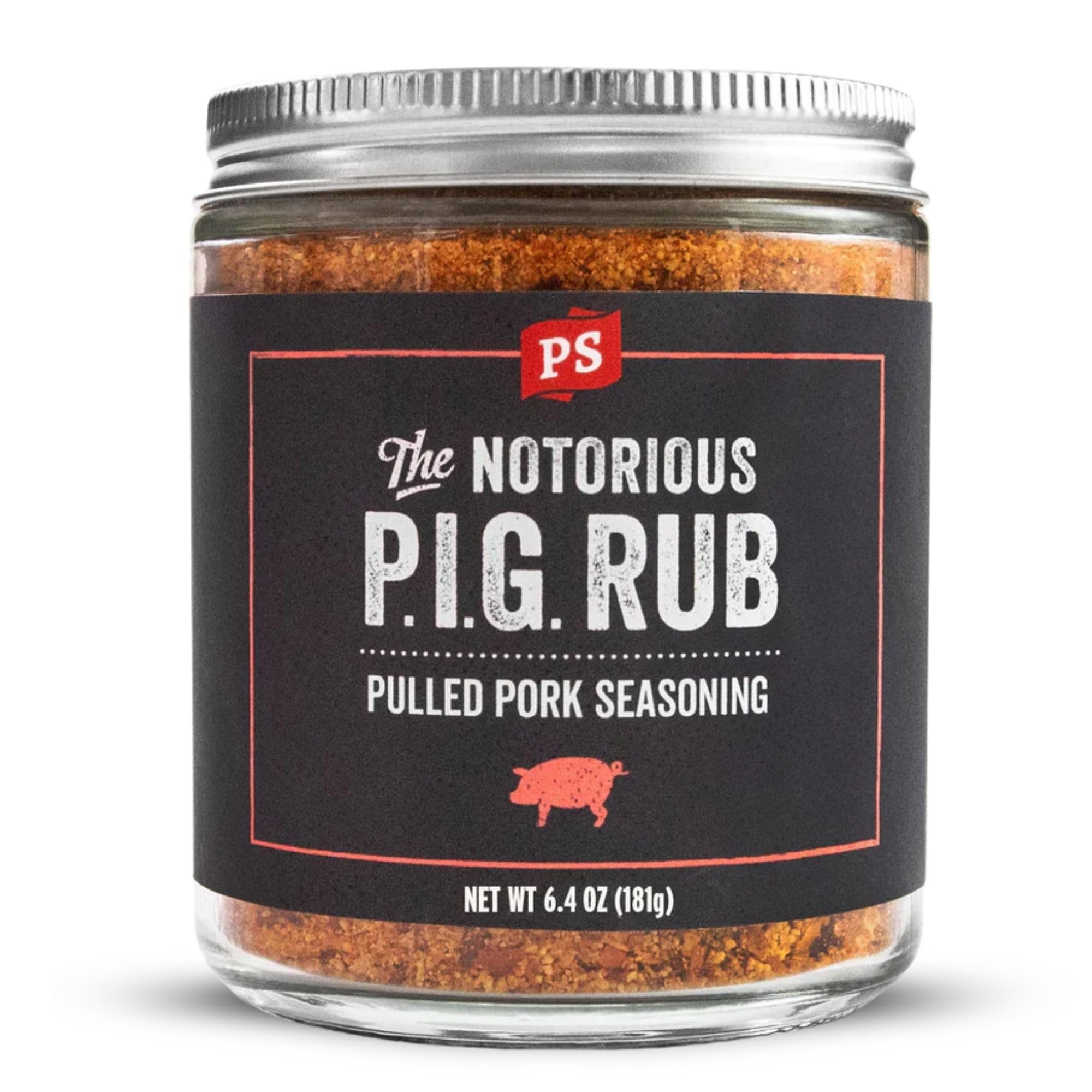 PS Seasoning Notorious PIG bottle with sweet brown sugar rub enhances pork flavor for pulled pork
