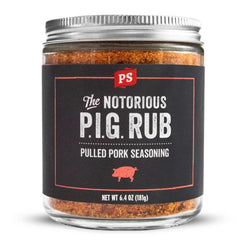 PS Seasoning Notorious PIG bottle with sweet brown sugar rub enhances pork flavor for pulled pork