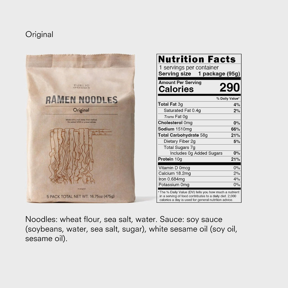 Public Goods Ramen Original Pack ten-pack packaging preview.