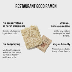 Public Goods Ramen steaming bowl showing ready in minutes preparation.