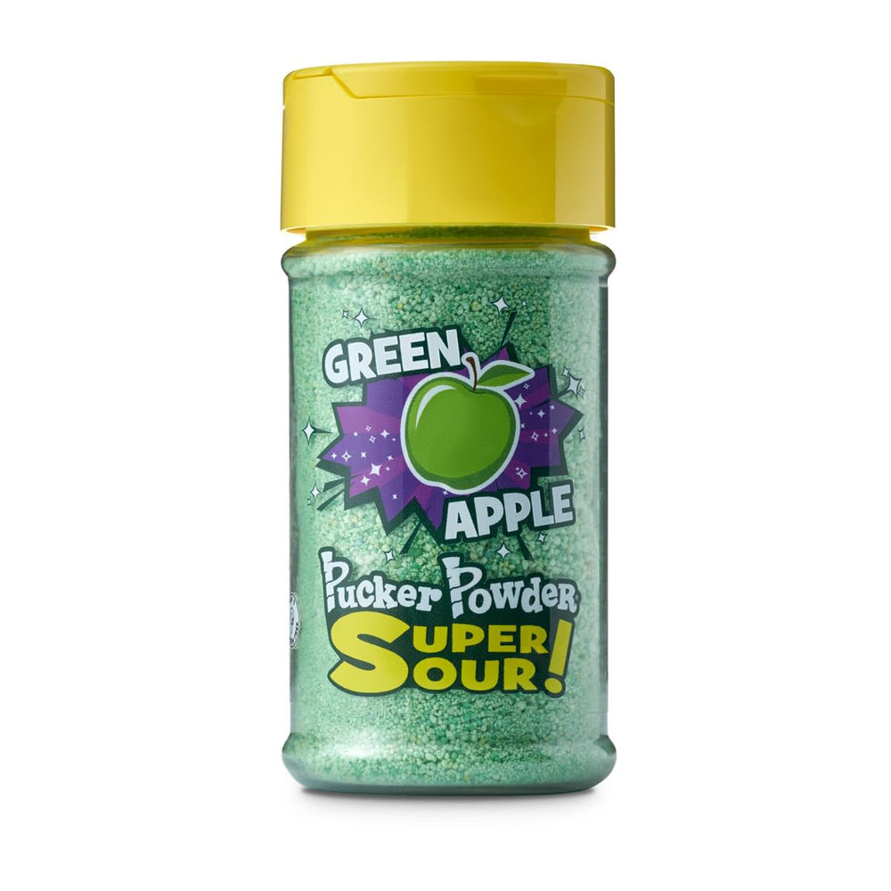 Pucker Powder Green Apple topping delivers crisp tartness to cupcakes and fruit.