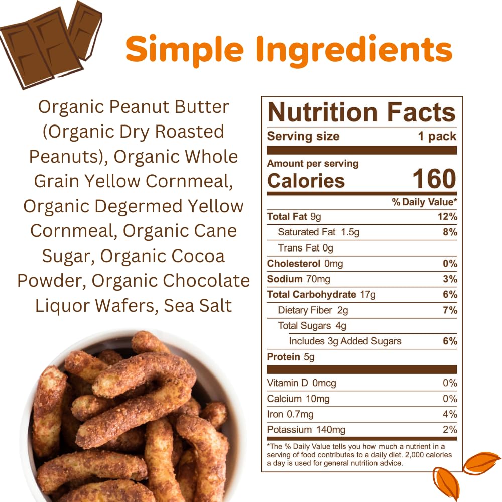 Puffworks organic ingredients note, real nuts leading flavor.