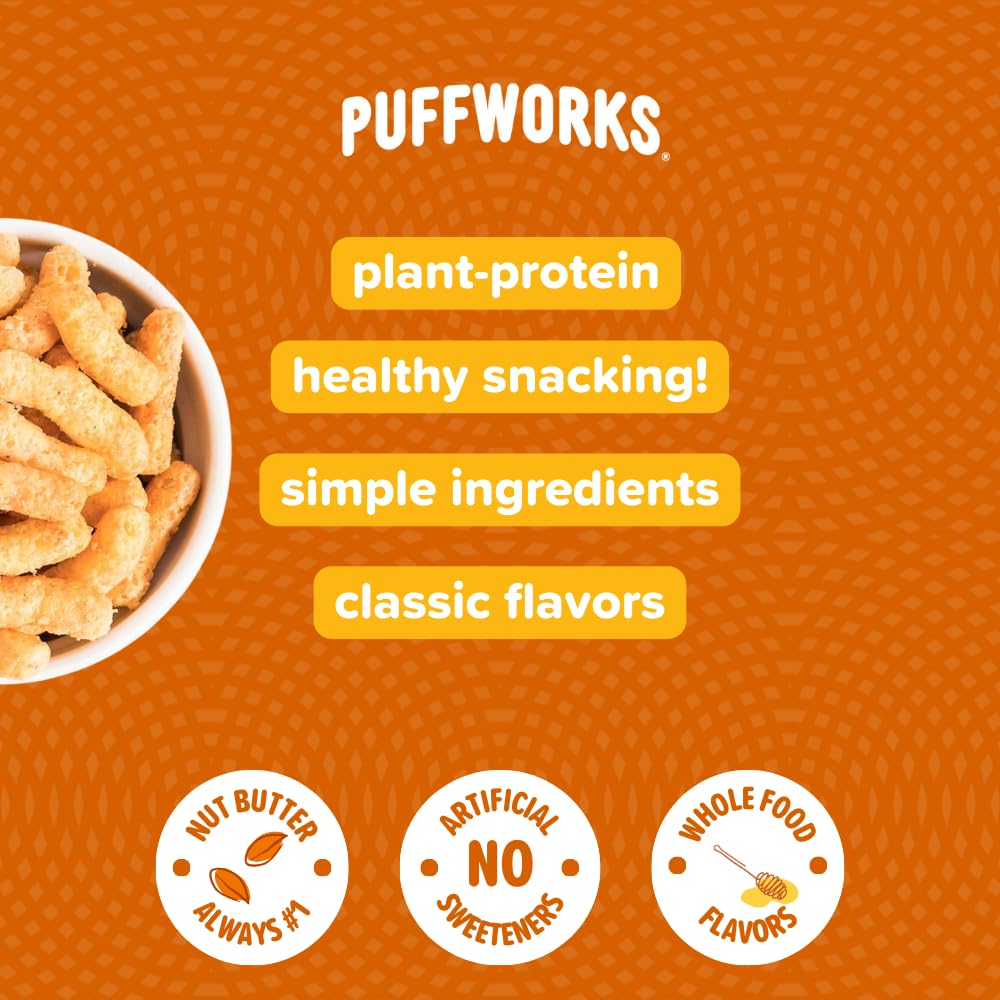 Puffworks Strawberry PBJ Peanut Butter Puffs bag, fruity twist on a favorite.