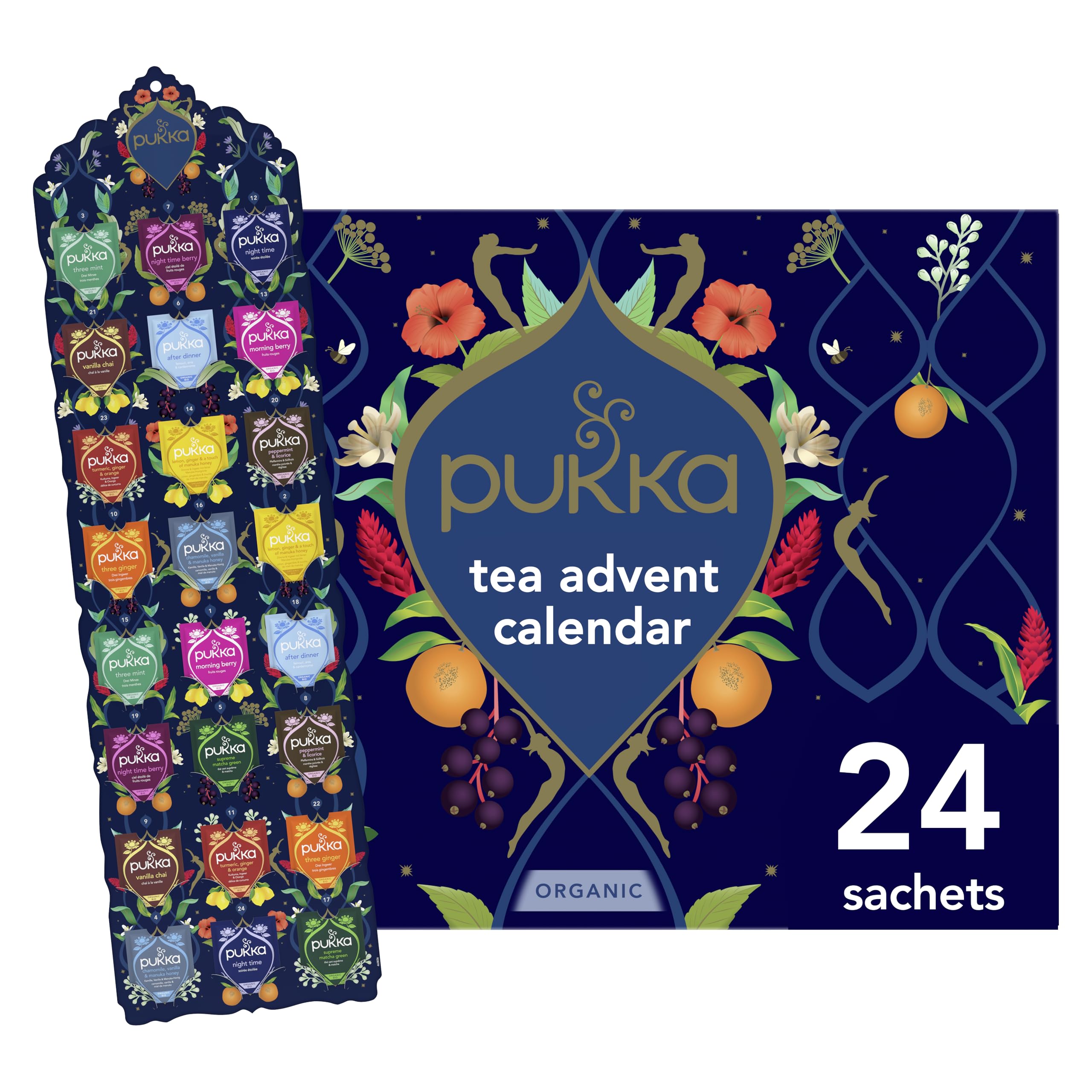 Pukka advent calendar box for festive tea rituals.