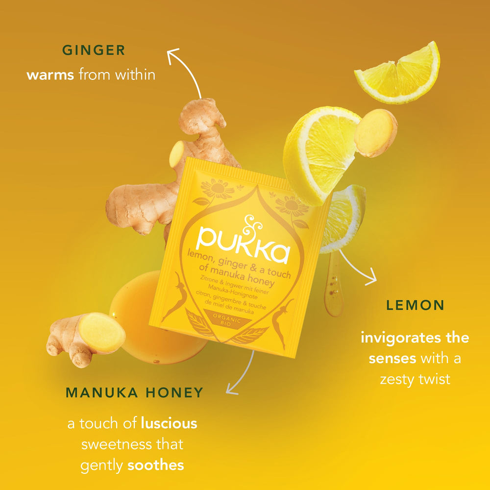 Pukka honey swirl atop a freshly brewed cup